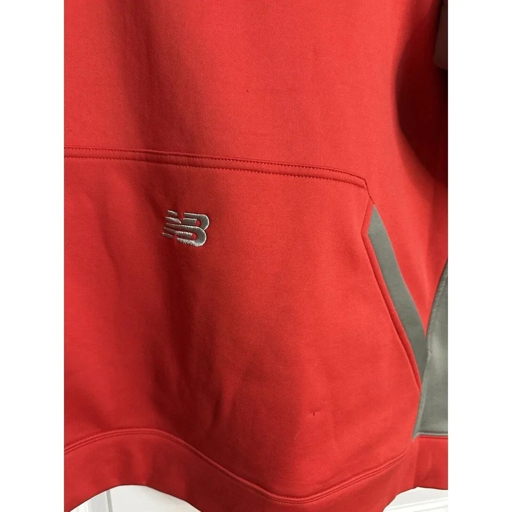 New Balance, Men's Baseball Hoodie/Sweatshirt,‎ Red & Gray, Size 2XL